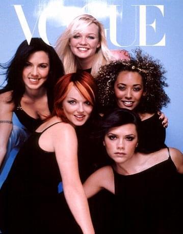 Spice Girls on the cover of the January 1998 Vogue.